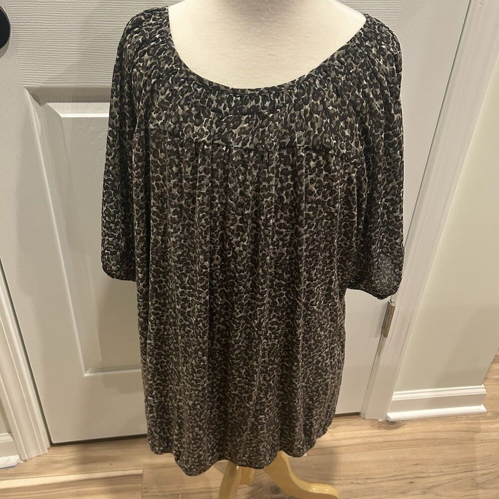 Ann Taylor Loft Blouse Womans Animal Print  - Size XLarge